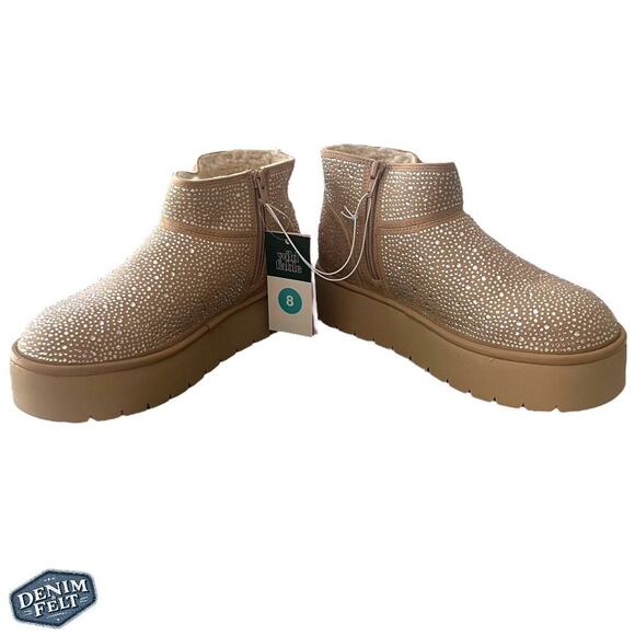 Wild Fable Women's Beige Missy Platform Booties Rhinestones w/ Memory Foam | NEW - Picture 9 of 16